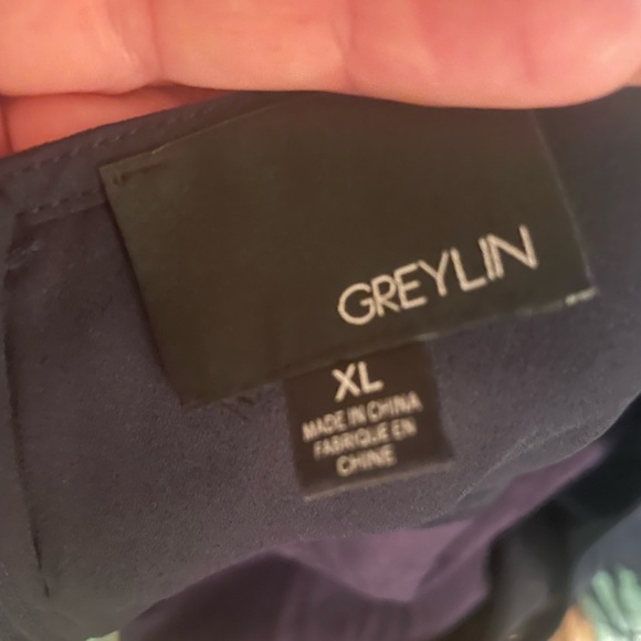 Greylin Navy Blue  Lace Tank Top with Feathered Hem XL - Picture 3 of 3